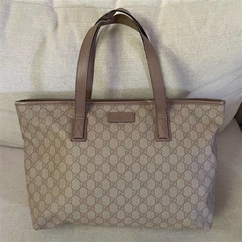 Authentic Gucci 21137 Gg Monogram Tote Bag 